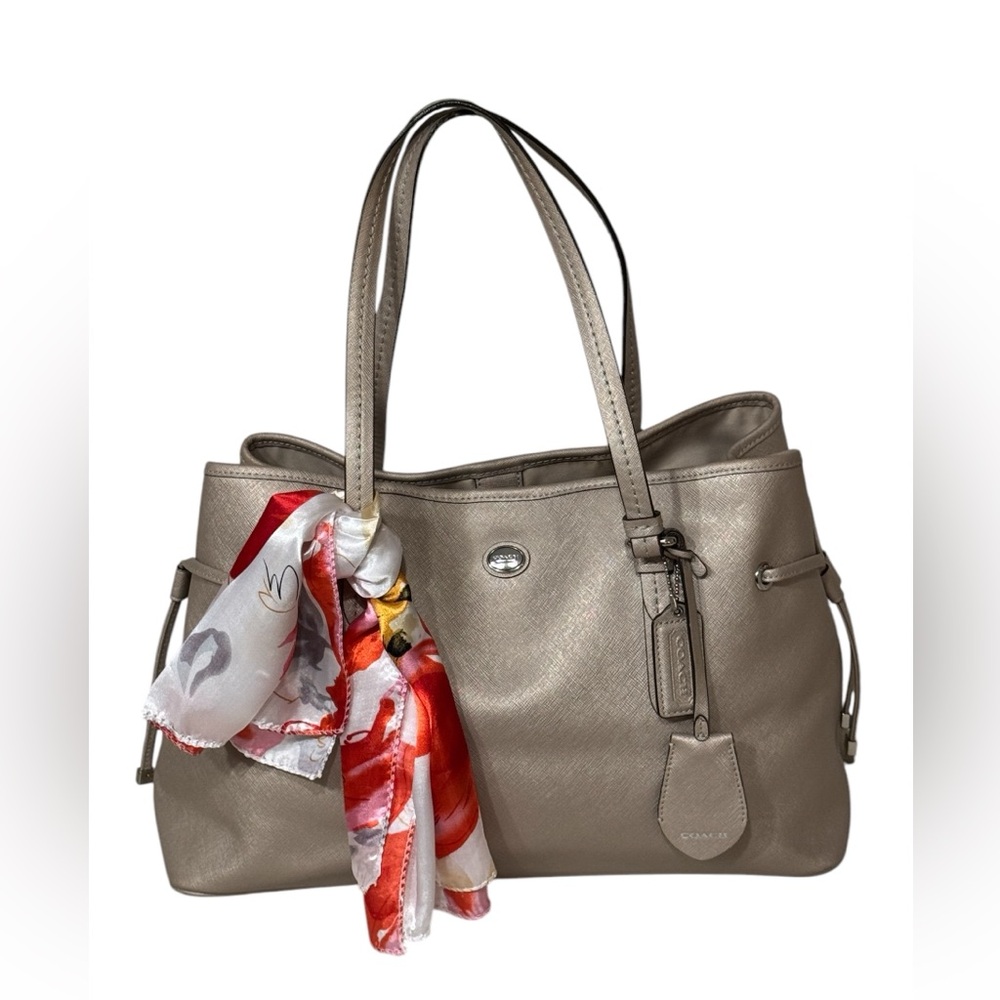 Coach Peyton Saffiano Leather Tote with Scarf — 2014